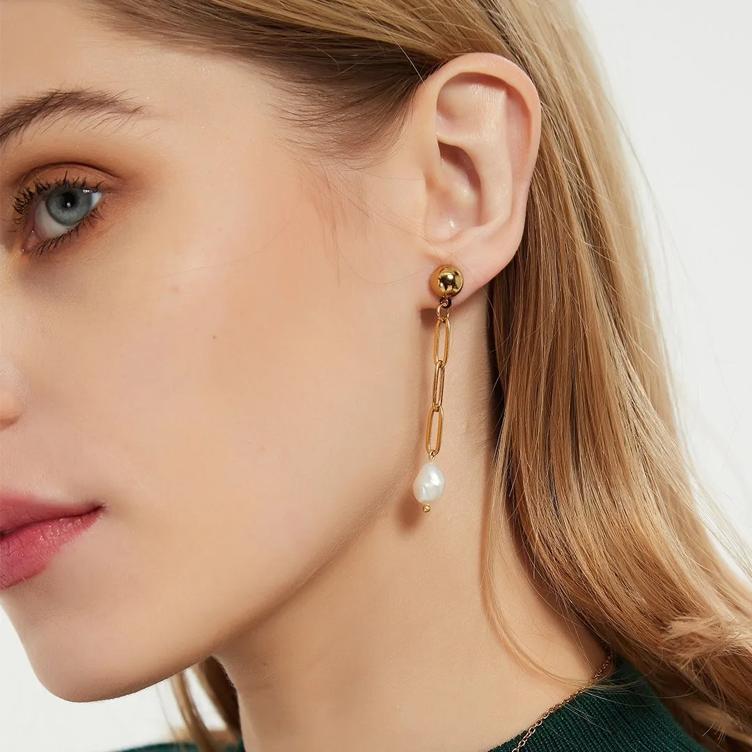 Serene Pearls Drop Mismatched Earrings