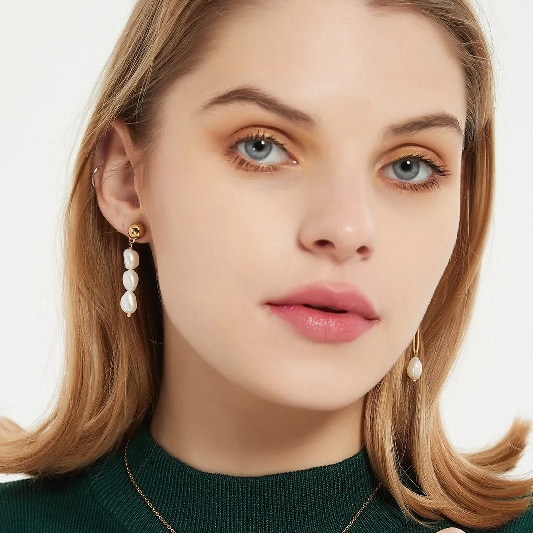 Serene Pearls Drop Mismatched Earrings