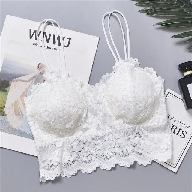 Sexy Lingerie Corset Lace Floral Bralette Padded Bras