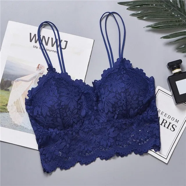 Sexy Lingerie Corset Lace Floral Bralette Padded Bras