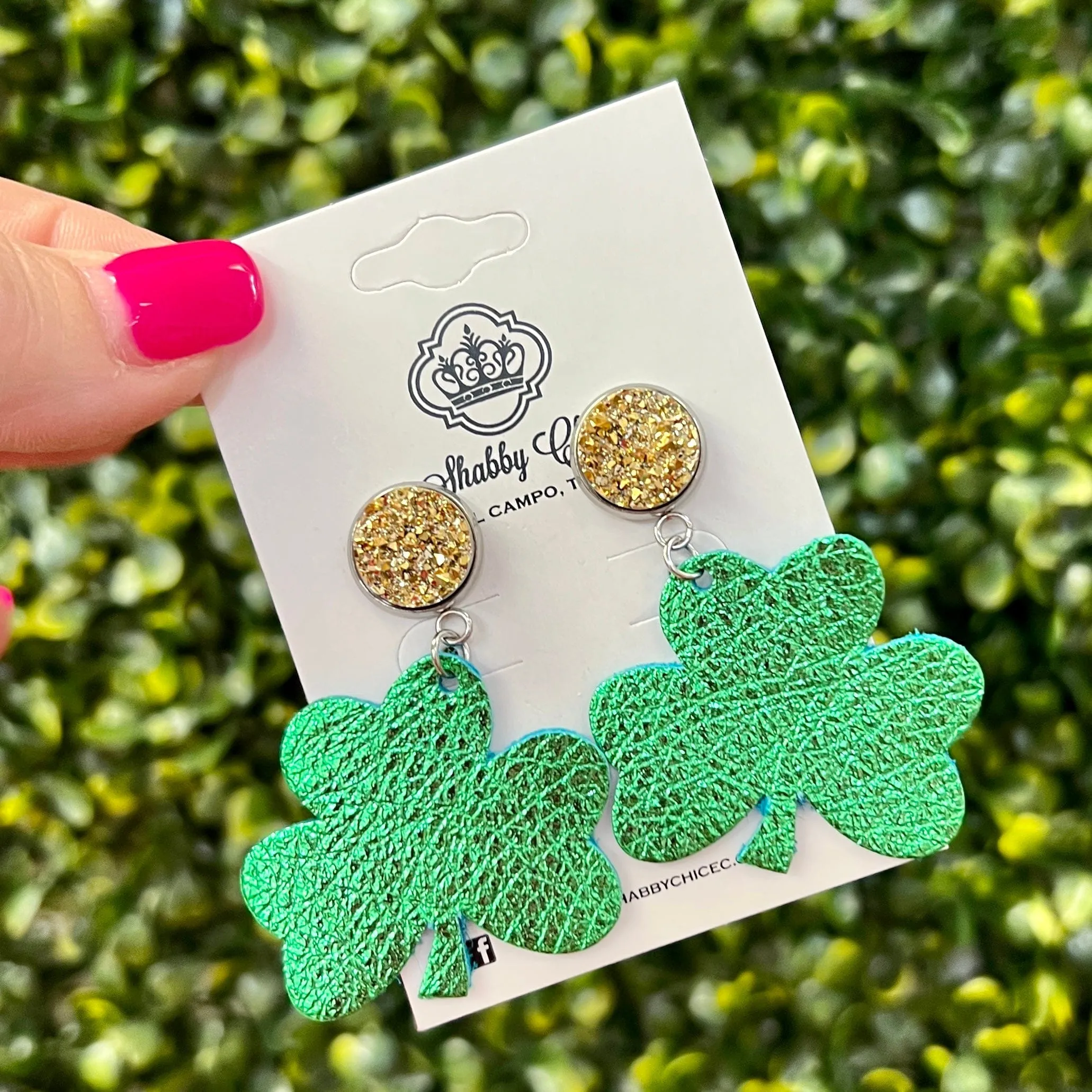 Shamrock Earrings with Studs