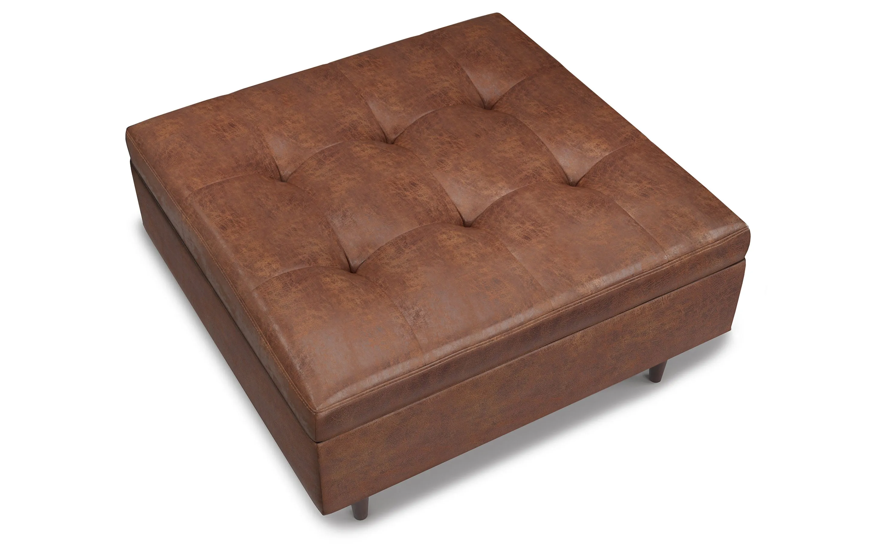 Shay Mid Century Large Square Coffee Table Storage Ottoman