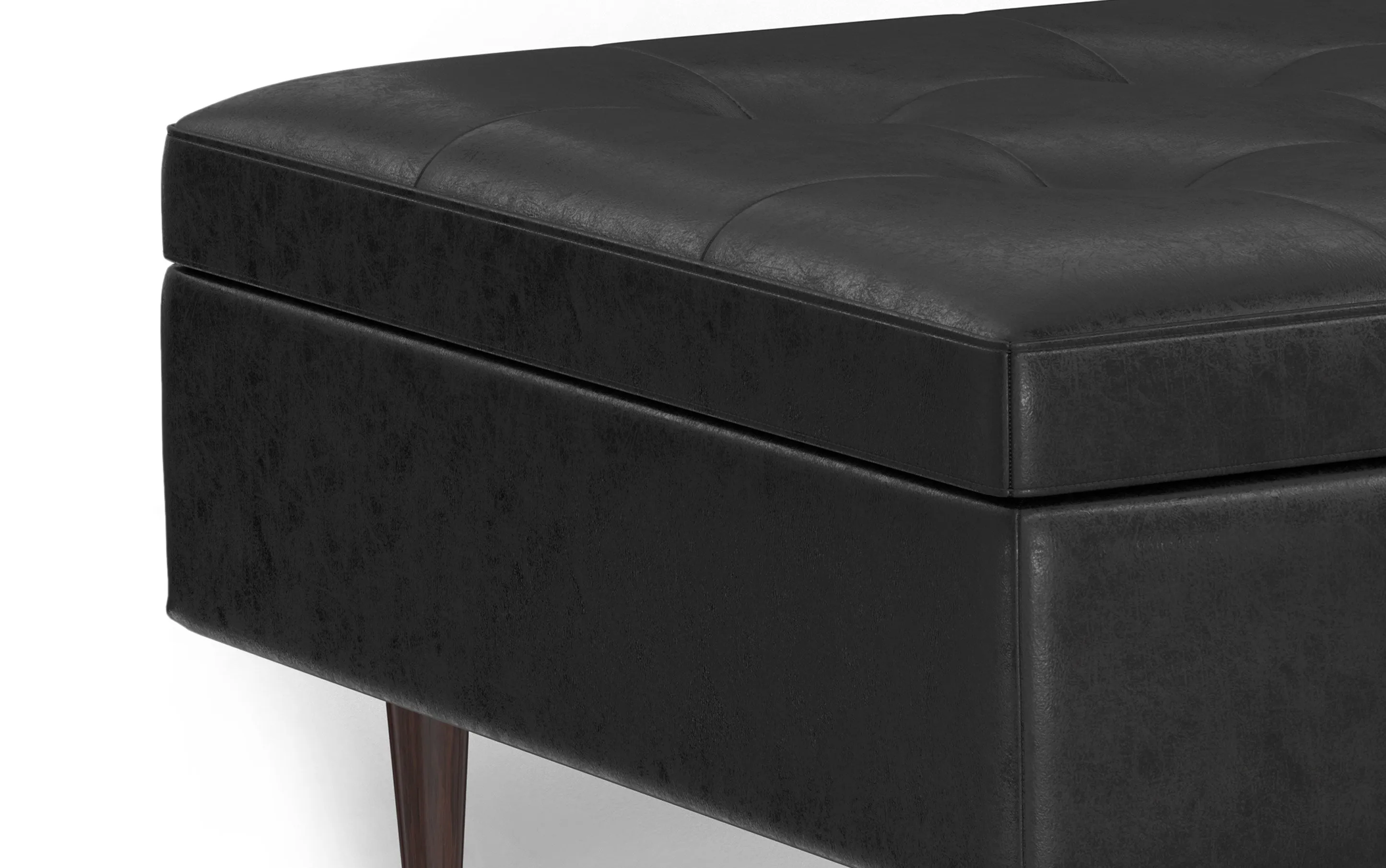 Shay Mid Century Large Square Coffee Table Storage Ottoman