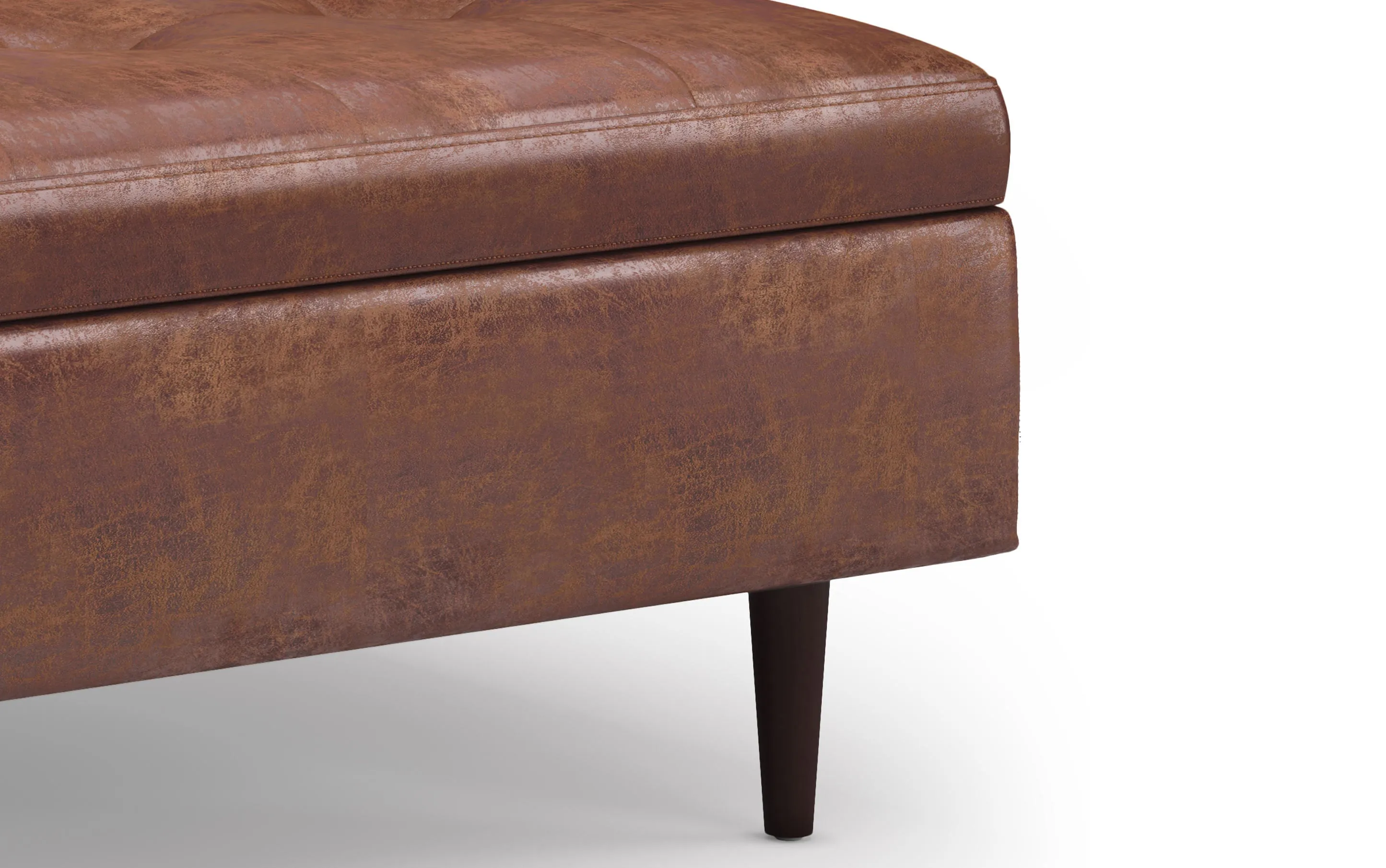 Shay Mid Century Large Square Coffee Table Storage Ottoman