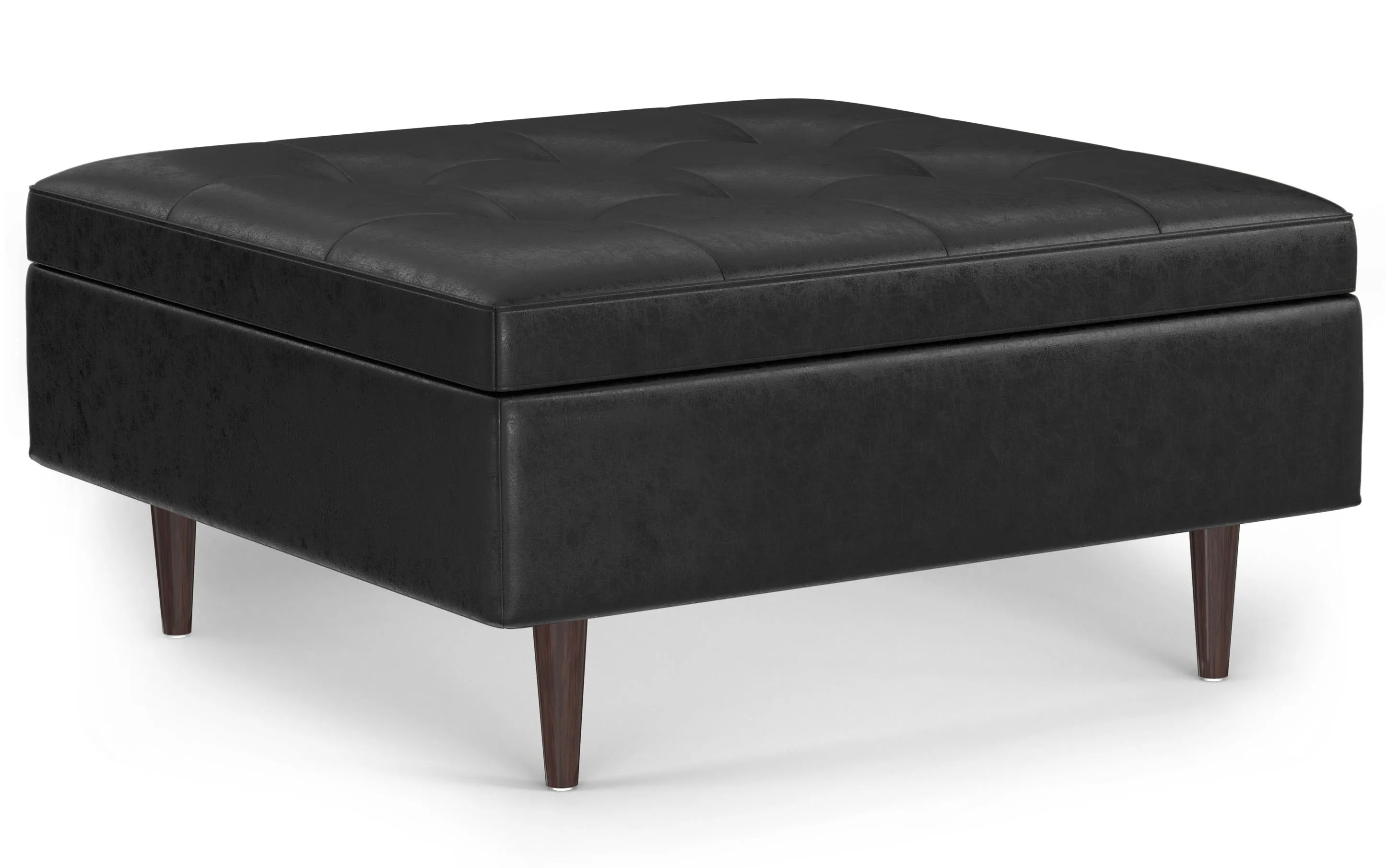 Shay Mid Century Large Square Coffee Table Storage Ottoman