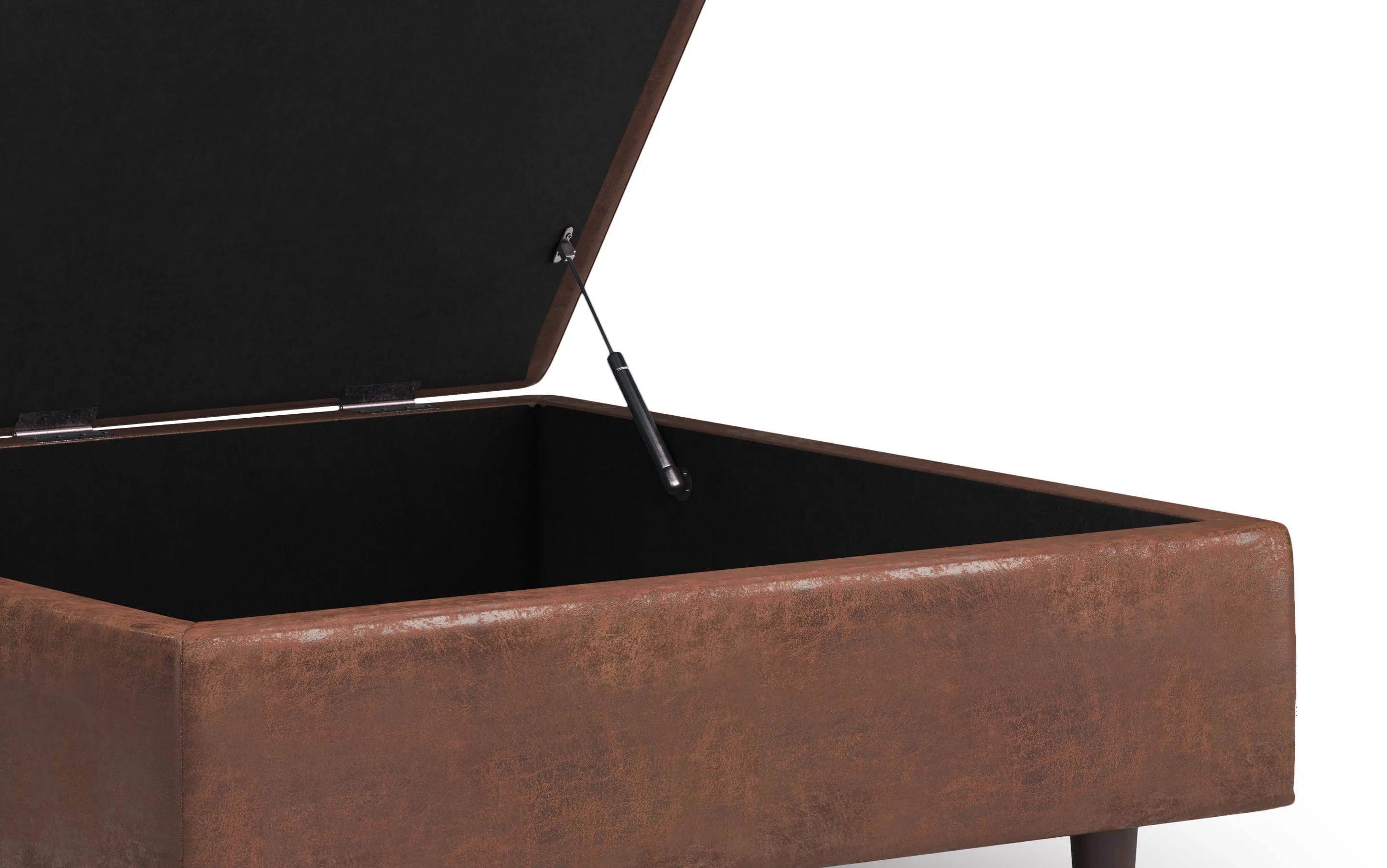 Shay Mid Century Large Square Coffee Table Storage Ottoman