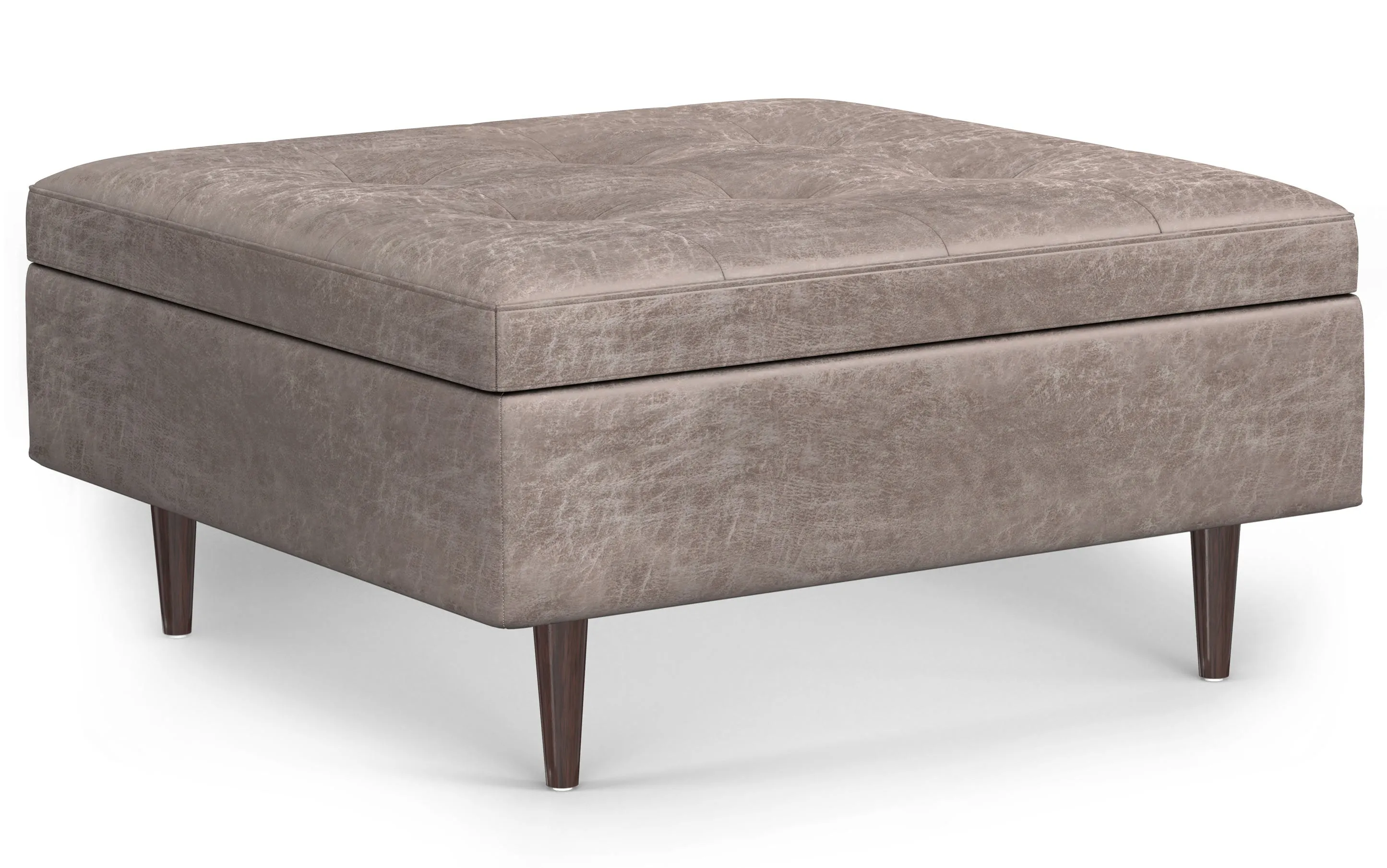Shay Mid Century Large Square Coffee Table Storage Ottoman