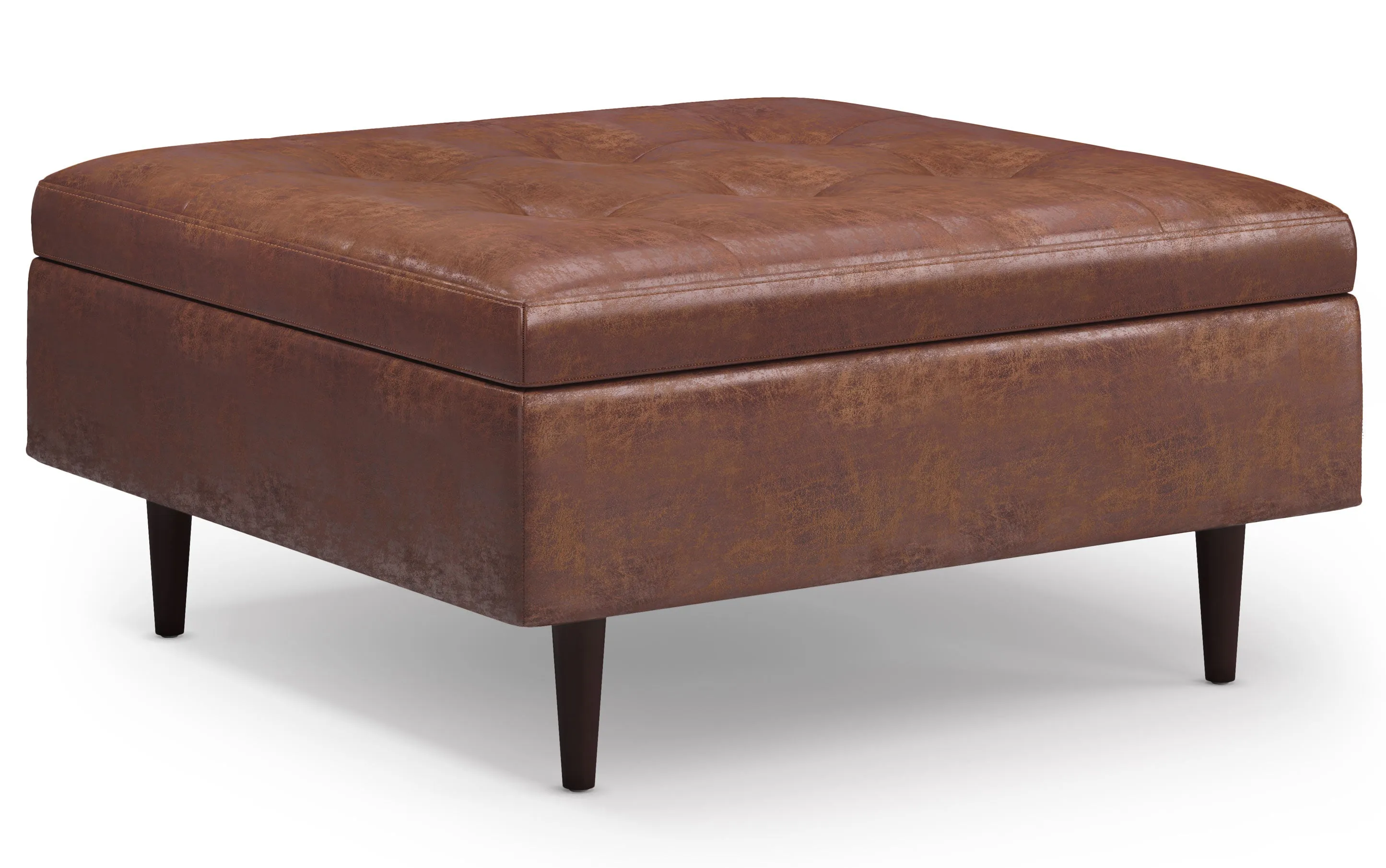 Shay Mid Century Large Square Coffee Table Storage Ottoman