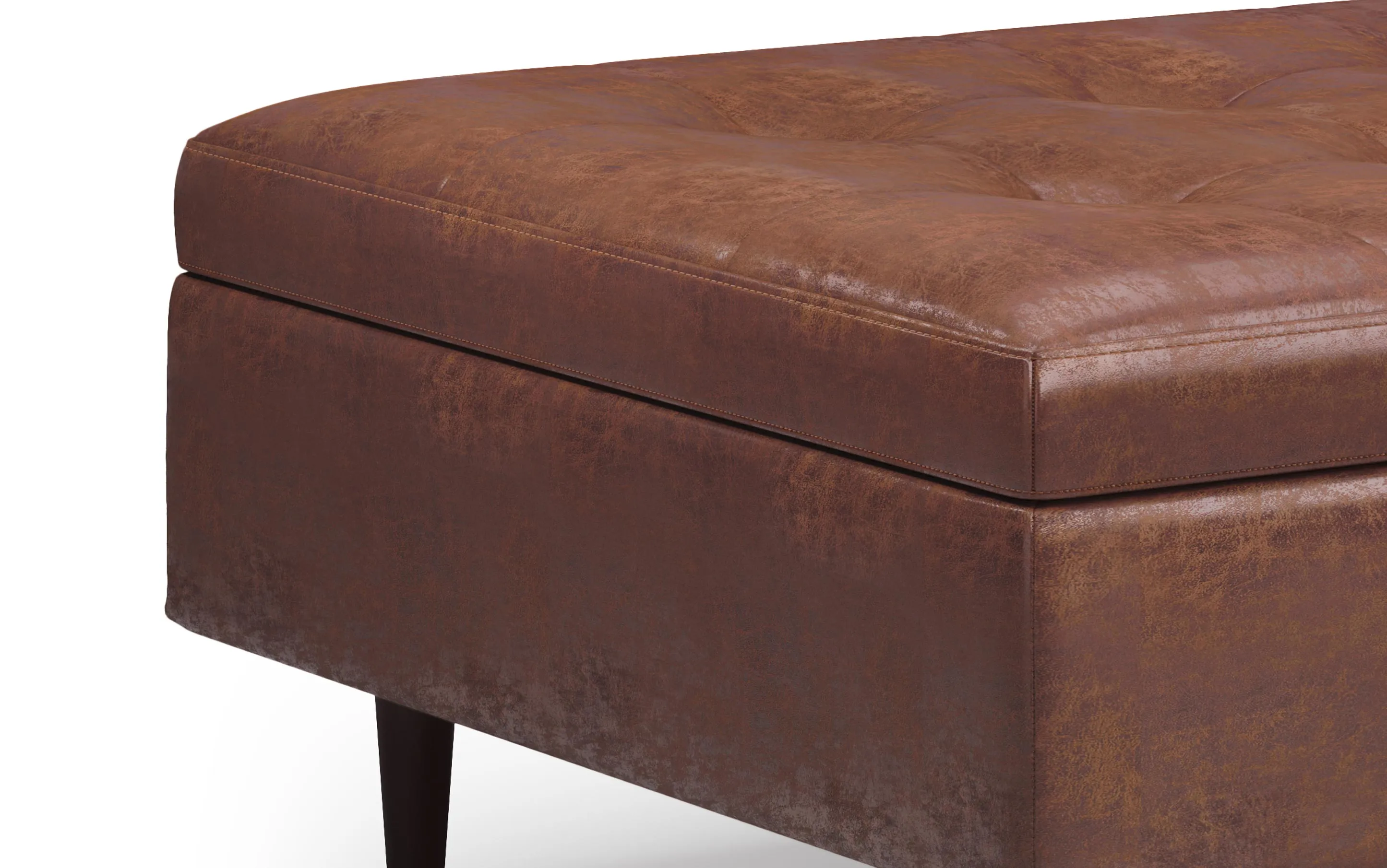 Shay Mid Century Large Square Coffee Table Storage Ottoman