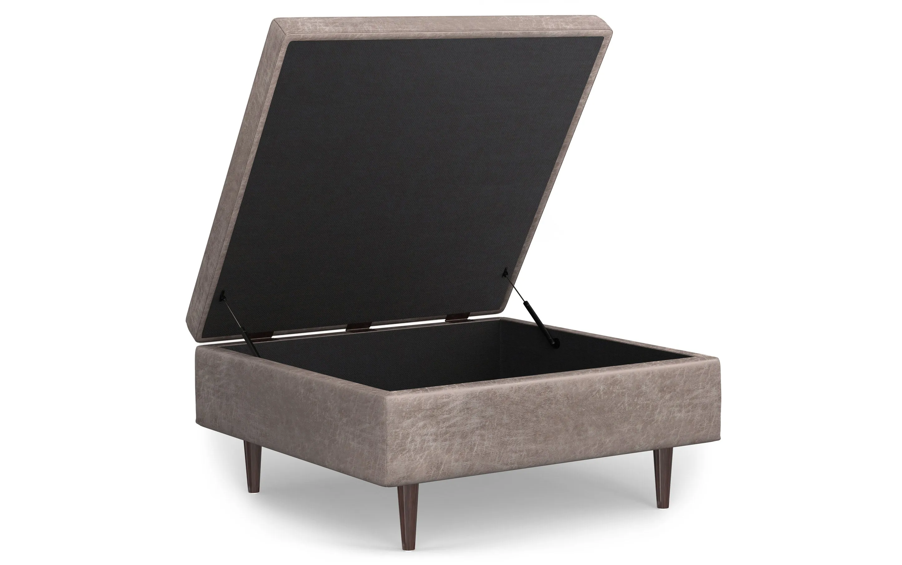Shay Mid Century Large Square Coffee Table Storage Ottoman