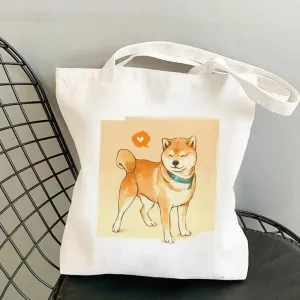 Shiba Inu Delight 🐶✨ Adorable Canvas Tote for Fun-filled Adventures! 🎉💖