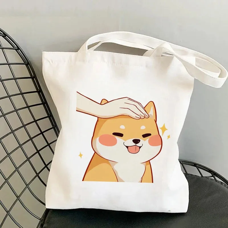 Shiba Inu Delight 🐶✨ Adorable Canvas Tote for Fun-filled Adventures! 🎉💖