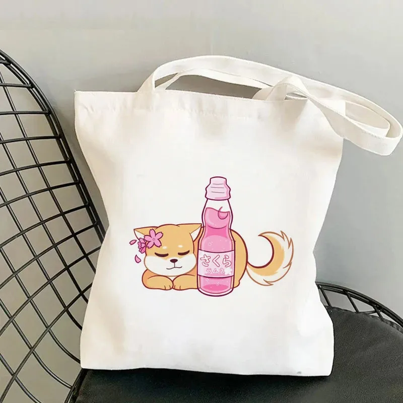 Shiba Inu Delight 🐶✨ Adorable Canvas Tote for Fun-filled Adventures! 🎉💖