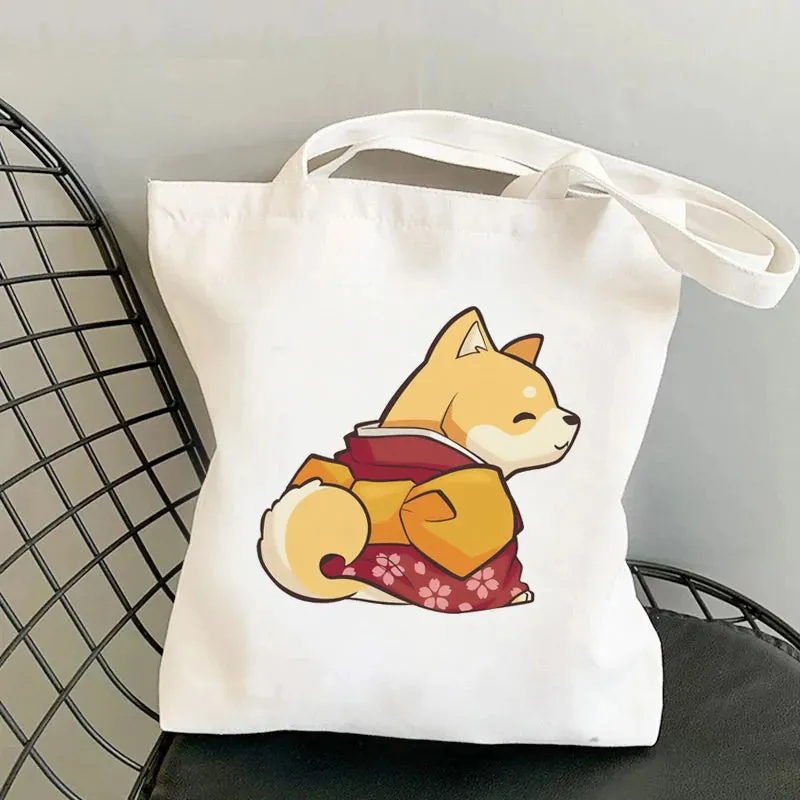 Shiba Inu Delight 🐶✨ Adorable Canvas Tote for Fun-filled Adventures! 🎉💖