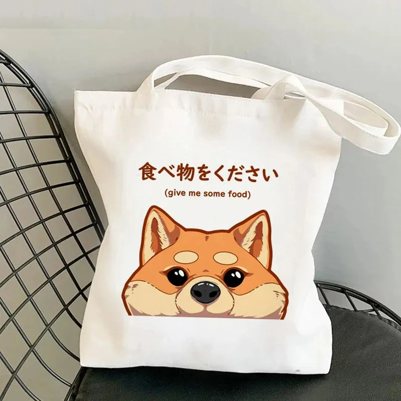 Shiba Inu Delight 🐶✨ Adorable Canvas Tote for Fun-filled Adventures! 🎉💖