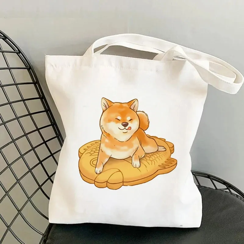 Shiba Inu Delight 🐶✨ Adorable Canvas Tote for Fun-filled Adventures! 🎉💖