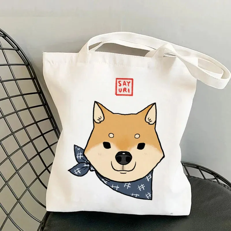 Shiba Inu Delight 🐶✨ Adorable Canvas Tote for Fun-filled Adventures! 🎉💖