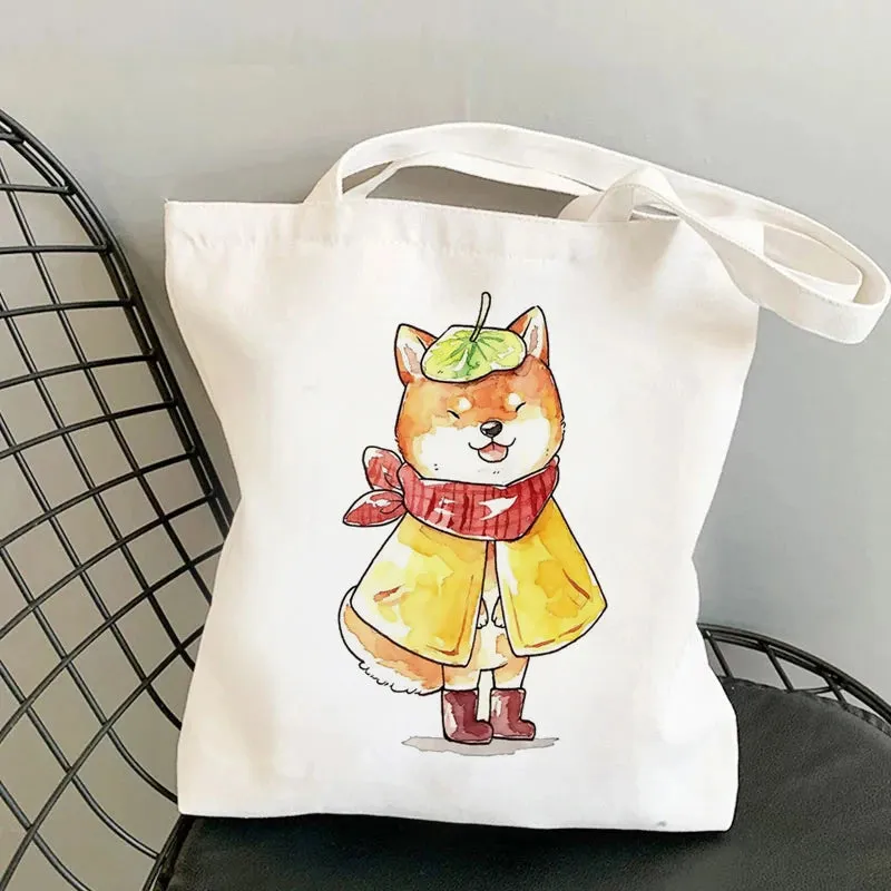 Shiba Inu Delight 🐶✨ Adorable Canvas Tote for Fun-filled Adventures! 🎉💖