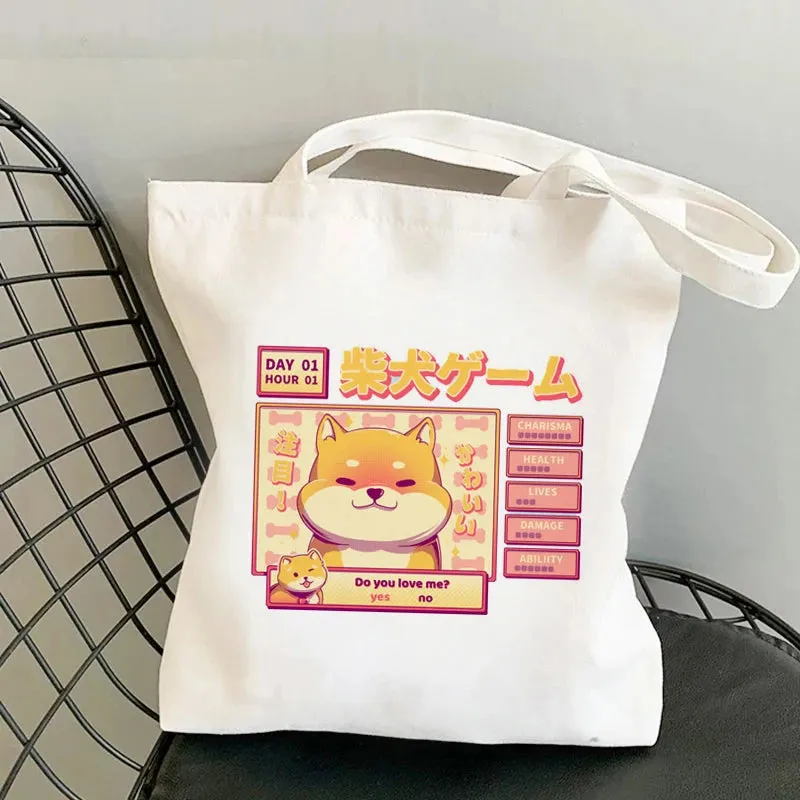 Shiba Inu Delight 🐶✨ Adorable Canvas Tote for Fun-filled Adventures! 🎉💖