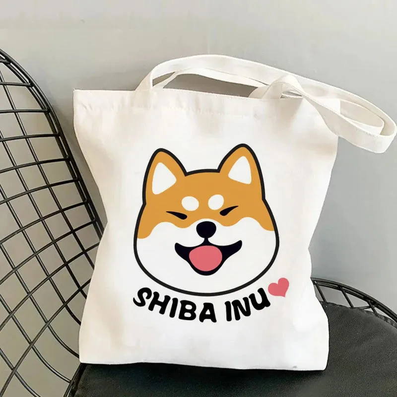 Shiba Inu Delight 🐶✨ Adorable Canvas Tote for Fun-filled Adventures! 🎉💖