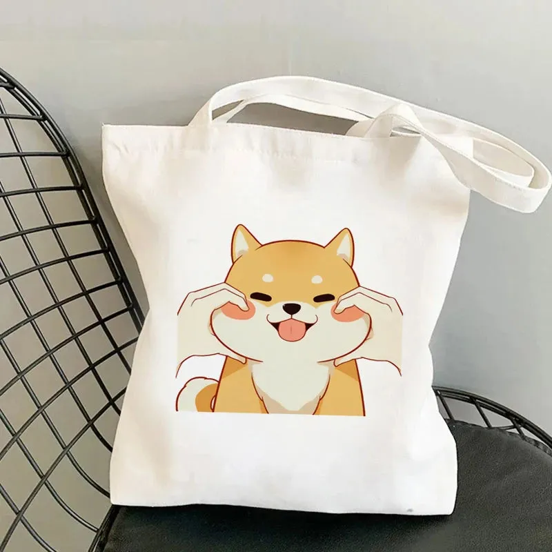 Shiba Inu Delight 🐶✨ Adorable Canvas Tote for Fun-filled Adventures! 🎉💖