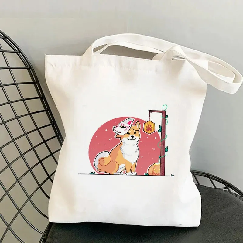 Shiba Inu Delight 🐶✨ Adorable Canvas Tote for Fun-filled Adventures! 🎉💖