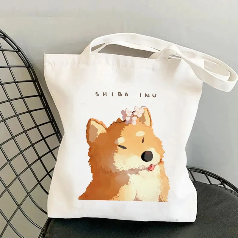 Shiba Inu Delight 🐶✨ Adorable Canvas Tote for Fun-filled Adventures! 🎉💖