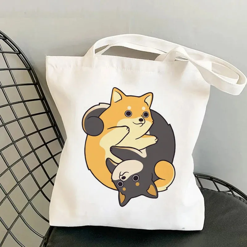 Shiba Inu Delight 🐶✨ Adorable Canvas Tote for Fun-filled Adventures! 🎉💖