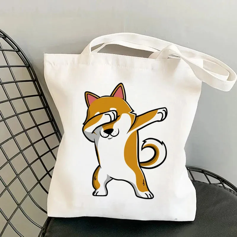 Shiba Inu Delight 🐶✨ Adorable Canvas Tote for Fun-filled Adventures! 🎉💖