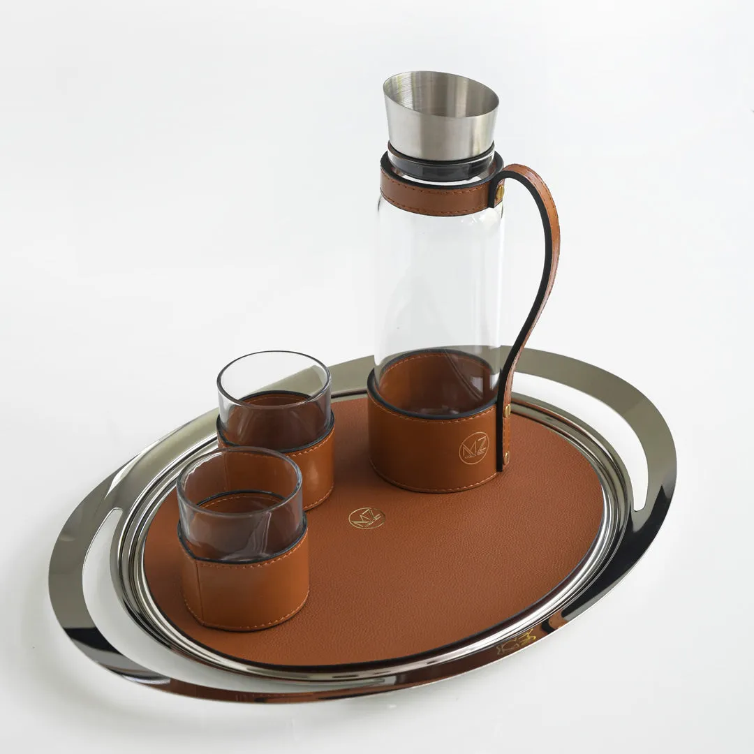 Siena Leather and Stainless Steel Tray