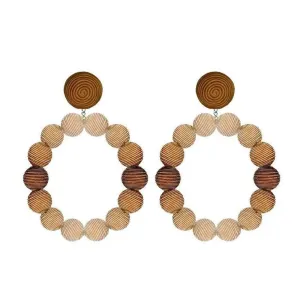 Silk Ombre Beige Hoop Earrings
