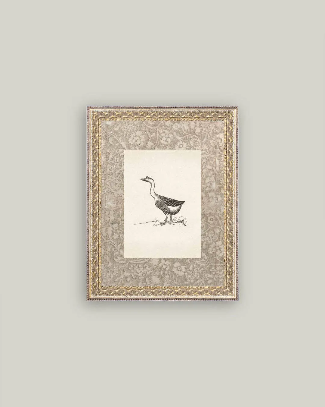 Single Goose Framed Antique Art