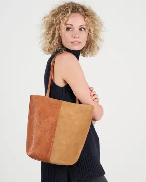 small essential bag - 2 tone saddle ovino/suede