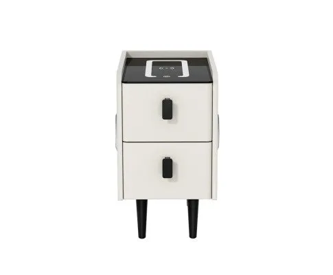 Smart Bedside Table with Wireless Charging - AIDA White