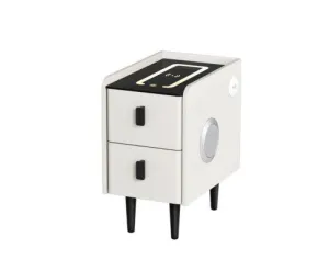 Smart Bedside Table with Wireless Charging - AIDA White