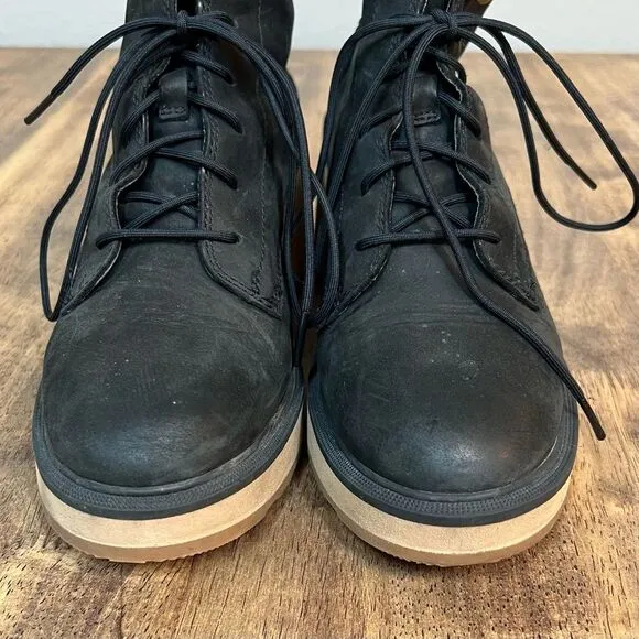 Sorel Women’s Hi-Line Heel Lace Up Waterproof Suede Leather Boot Black Sz 8