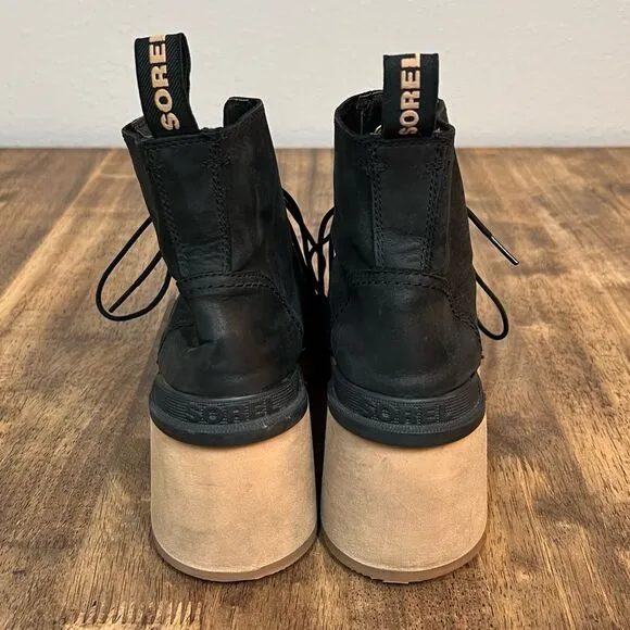 Sorel Women’s Hi-Line Heel Lace Up Waterproof Suede Leather Boot Black Sz 8