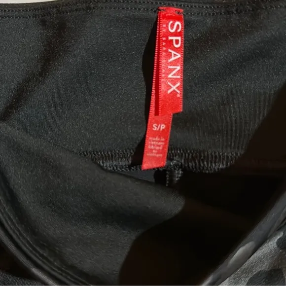 Spanx Faux Leather Camo Leggings Matte Black