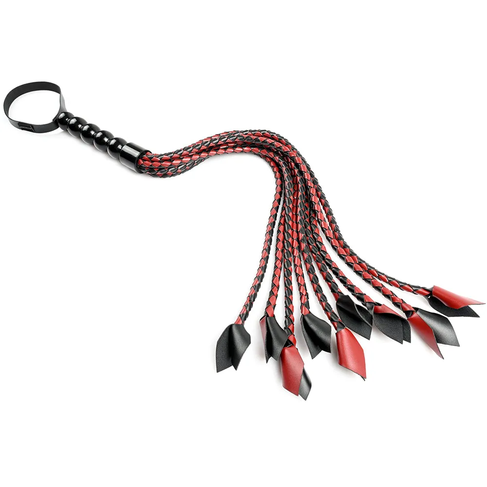 Sportsheets Saffron Braided Flogger Red/Black