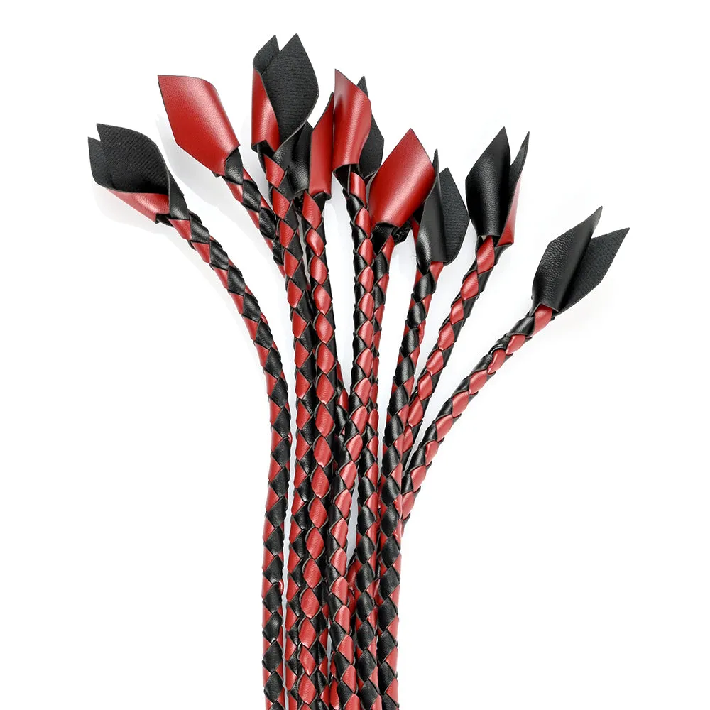 Sportsheets Saffron Braided Flogger Red/Black