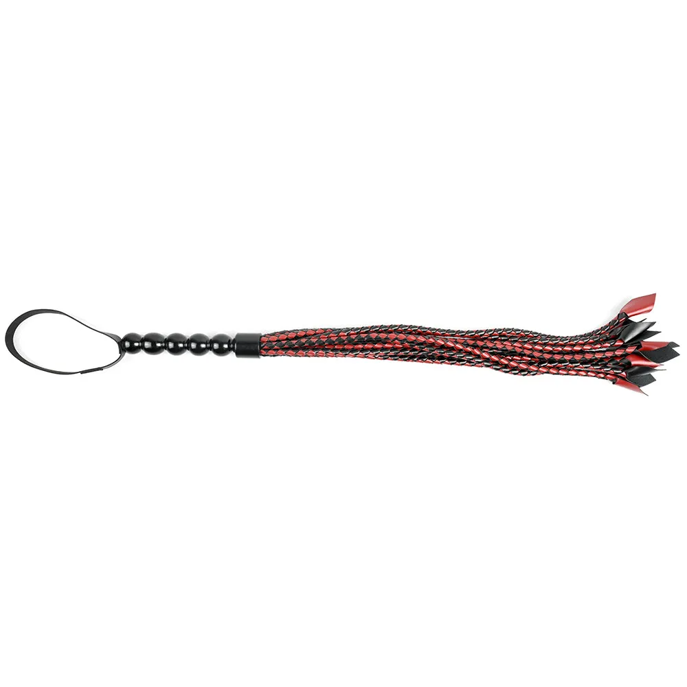 Sportsheets Saffron Braided Flogger Red/Black