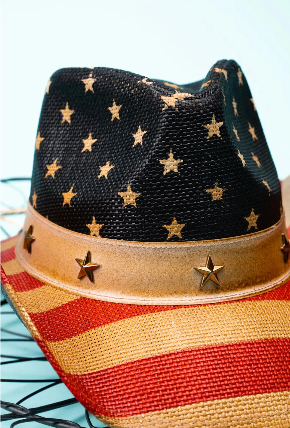 Star Spangled Straw Western Patriotic Cowgirl Hat