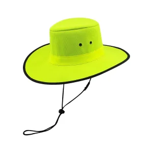 Statesman Hi Vis Sea Breeze Canvas Hat Fluro Green