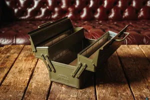 Steel Cantilever Lid Toolbox with Upper Storage Trays and Leather Liners