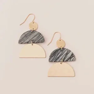 STONE HALF MOON EARRING