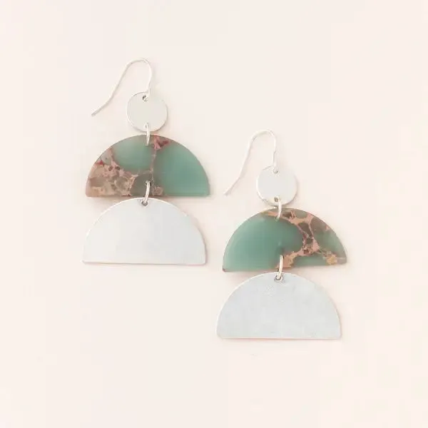 STONE HALF MOON EARRING