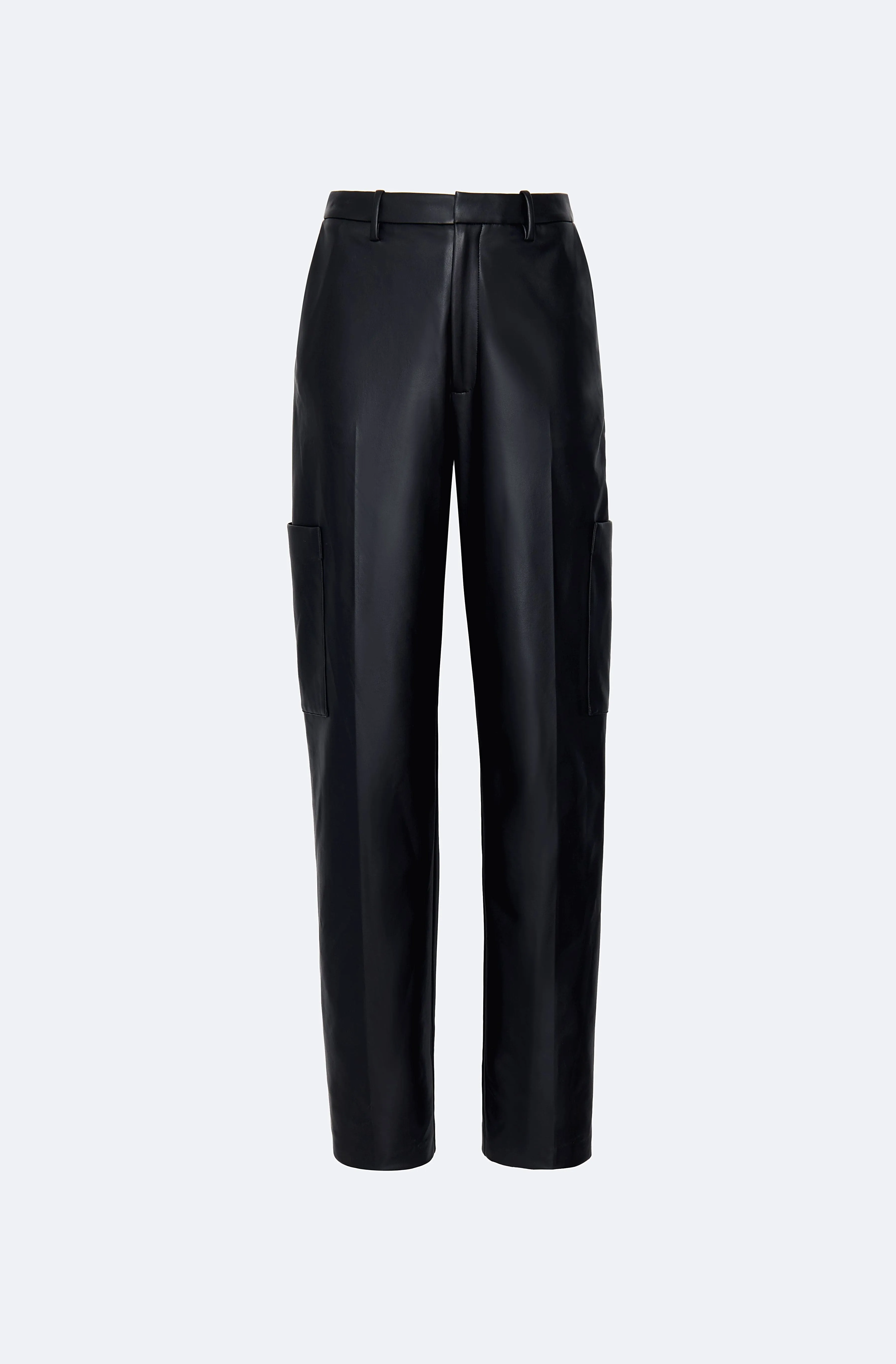 Stretch Faux Leather Tapered Trouser