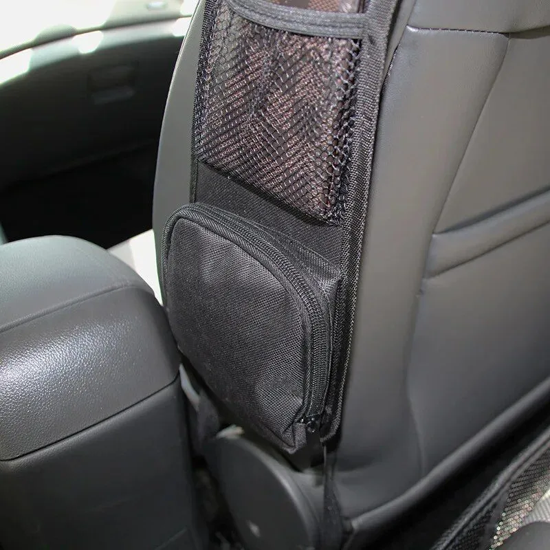 Stretchable Multi-Pocket Car Seat Organizer with Drink Holder
