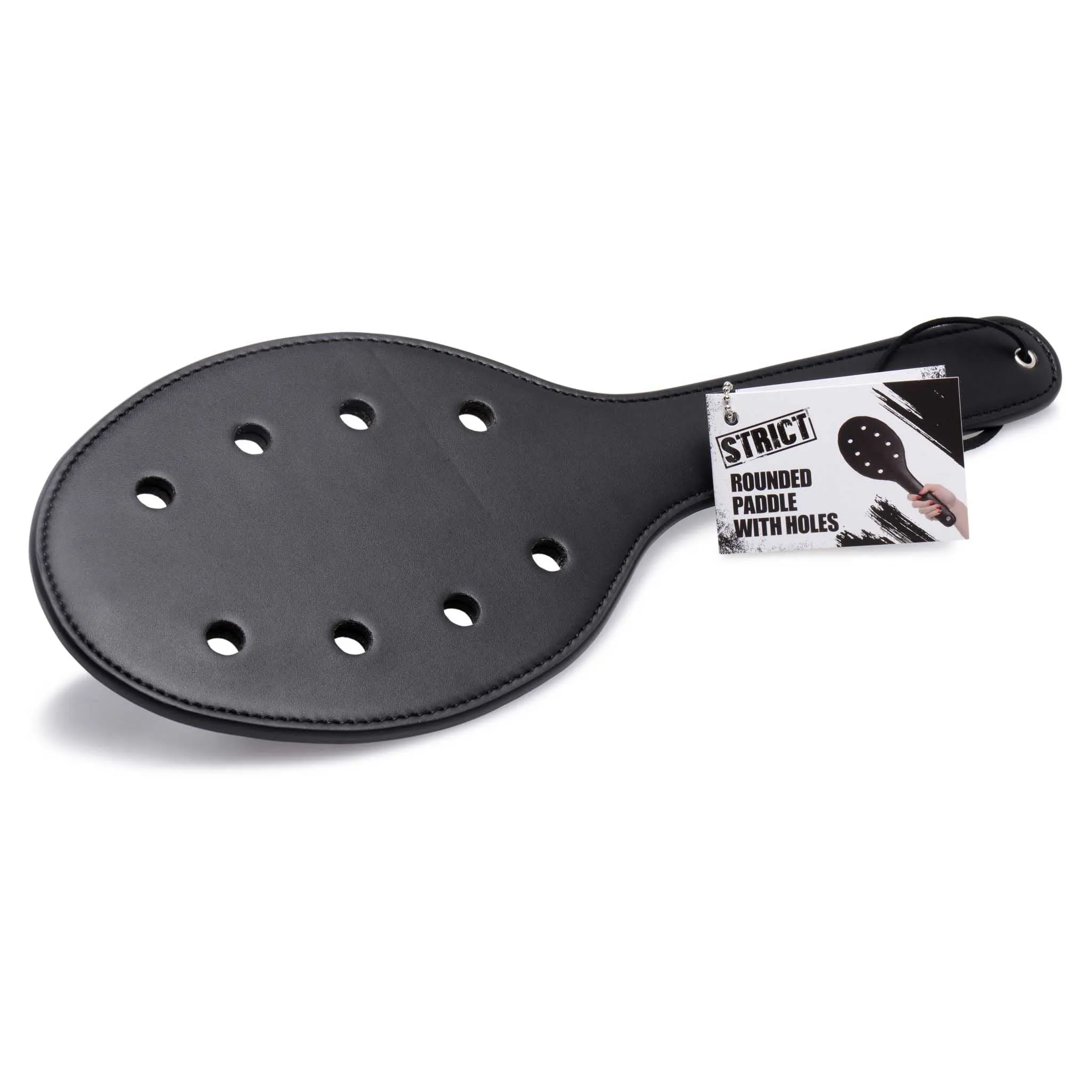 Strict Deluxe Rounded Paddle with Holes - Black