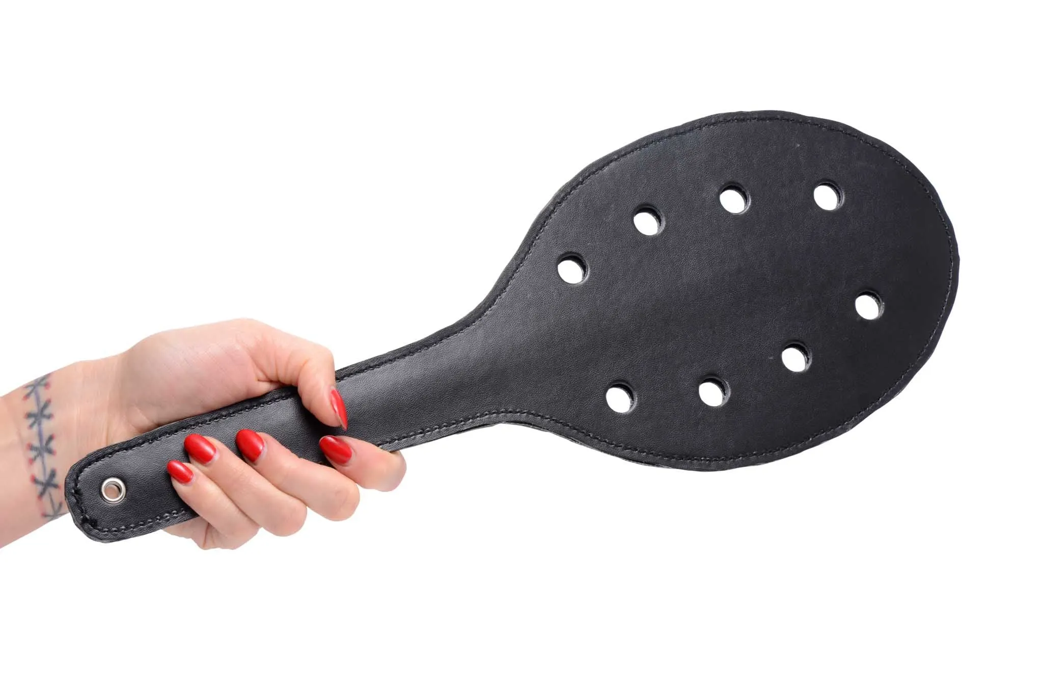 Strict Deluxe Rounded Paddle with Holes - Black